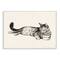 Stupell Industries Sleeping Striped Cat Minimal Relaxed Pet Wall Plaque